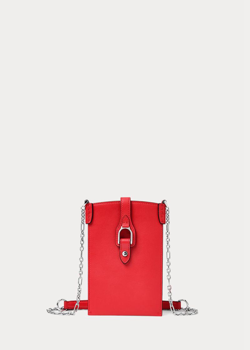 ラルフ ローレン 財布 レディース 赤 カーフスキン ウェリントン Phone Case FEZPJ7960